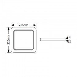 Επίτοιχο PL LED τετράγωνο 18W 3000K 1550lm 225x225mm