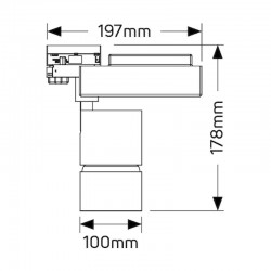 Φωτιστικό ράγας LED 15W 2700K 1050lm 25° μαύρο