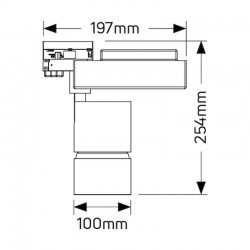 Φωτιστικό ράγας LED 30W 2700K 2100lm 40° μαύρο