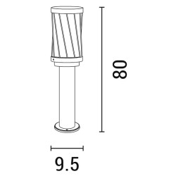ΚΟΛΩΝΑΚΙ ΔΑΠΕΔΟΥ ΠΛΕΓΜΑ ΜΕΤΑΛΛΙΚΟ E27 95x95x800 IP44 ΜΑΥΡΟ