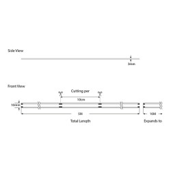 ΤΑΙΝΙΑ LED COB 5M 12W 24V RGBW+6000K 640L/M IP44 PRO