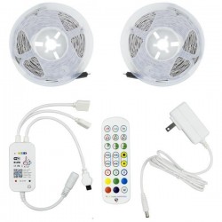 ΤΑΙΝΙΑ LED KIT 2 Χ 5 ΜΕΤΡΩΝ RGB 12V + DRIVER + Wifi CONTROLLER ΜΕ ΜΟΥΣΙΚΗ IP20