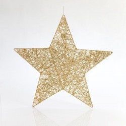 ΑΣΤΕΡΙ ΚΡΕΜΑΣΤΟ ΜΕ ΧΡΥΣΟ GLITTER ΝΗΜΑ, 60cm