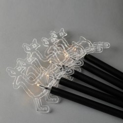 ΣΕΙΡΑ, 5 LED 3mm, 5 ΤΑΡΑΝΔΟΙ ΜΕ ΡΑΒΔΙ ΓΙΑ ΕΔΑΦΟΣ 37cm, ΗΛΙΑΚΟ ΣΥΛΛΕΚΤΗ ΜΕ ΑΙΣΘΗΤΗΡΑ, ΜΑΥΡΟ ΚΑΛΩΔΙΟ, ΘΕΡΜΟ ΛΕΥΚΟ LED ΑΝΑ 35cm, ΠΡΟΕΚΤΑΣΗ ΠΑΡΟΧΗΣ 200cm, IP44