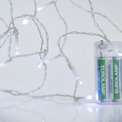 ΣΕΙΡΑ ΜΠΑΤΑΡΙΑΣ, 20 LED 5mm, ΠΡΟΕΚΤΑΣΗ ΠΑΡΟΧΗΣ 50cm, ΔΙΑΦΑΝΟ ΚΑΛΩΔΙΟ, ΛΕΥΚΟ LED, ΑΝΑ 10cm, IP20