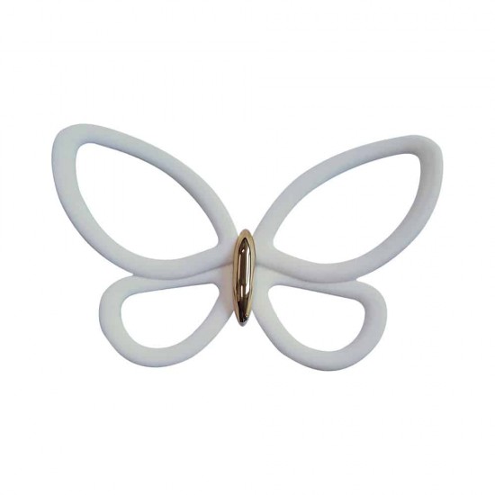 White Metal Butterflies 3D μεταλλικές (24006)