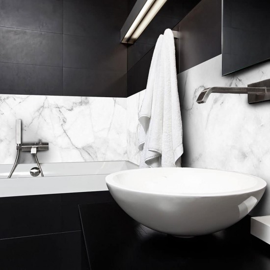 White Marble μπορντούρα προστασίας τοίχων κουζίνας (67118)