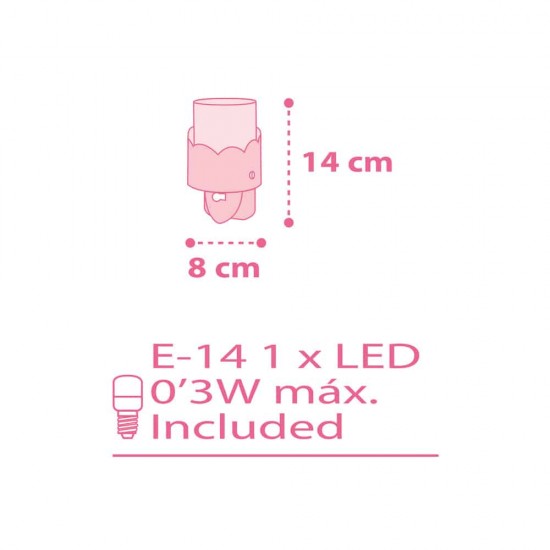 Moon Pink παιδικό φωτιστικό νύκτας πρίζας LED (61235[S])