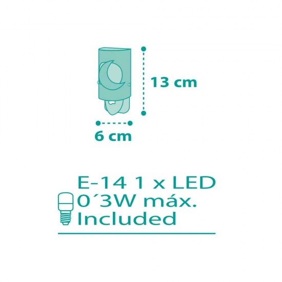 MoonLight Green φως νύκτας πρίζας LED (63235L[H])