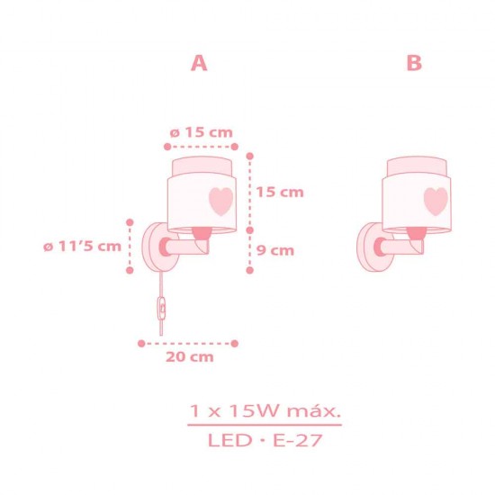 Baby Dreams Pink απλίκα τοίχου (76019S)