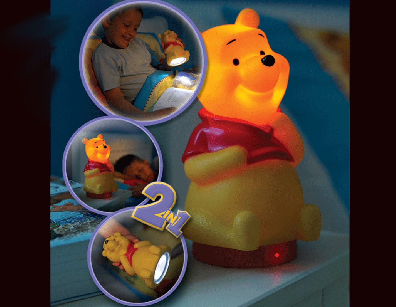 Winnie Pooh κομοδίνου και φακός LED (65102)